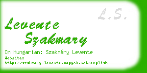 levente szakmary business card